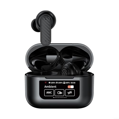 HOHOVYVY Kabellose Ohrhörer，in Ear kopfhörer Noise Cancelling，LCD Touch Screen Headsets Bluetooth-kompatibel 5,4 Kopfhörer Drahtlose Kopfhörer(Black) von HOHOVYVY