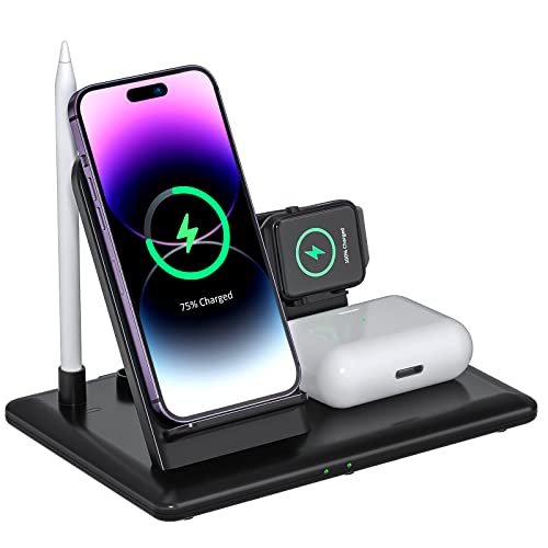 Hoidokly 4 in 1 Kabelloses Ladegerät,Wireless Charger für iPhone 14 pro/13/12/11/XS/8, Induktive ladestation Kompatibel mit iWatch 7/6/5/4/3/2, AirPods Pro/2/3, iPenci(Kein Adapter/iWatch Ladekabel) Hoidokly 4 in 1 Kabelloses Ladegerät,Wireless Charger für iPhone 14 pro/13/12/11/XS/8, Induktive ladestation Kompatibel mit iWatch 7/6/5/4/3/2, AirPods Pro/2/3, iPenci(Kein Adapter/iWatch Ladekabel) von HOIDOKLY