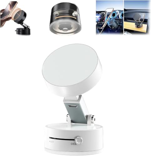 Magnetische Telefonhalterung, faltbar, elektrische Saug-Autohalterung 360 °, doppelseitige drehbare Halterung für das Auto, Spiegel, Handyhalterung für Freisprecheinrichtung (weiß) von HOIDOKLY