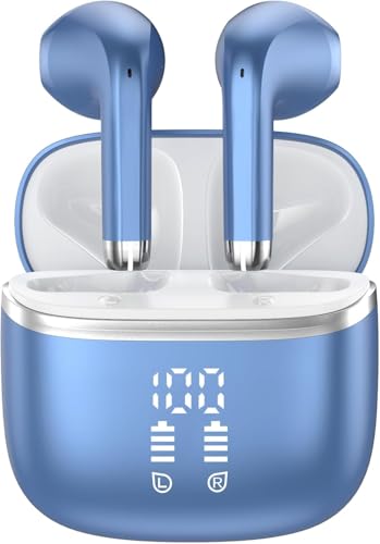 HOIFA Bluetooth Kopfhörer, Kopfhörer Kabellos Bluetooth 5.4 In Ear Kopfhörer mit 4 ENC Noise Cancelling Mic, 40H Spielzeit mit LED, IP7 Wasserdicht in Ear Ohrhörer für Blue,D HOIFA Bluetooth Kopfhörer, Kopfhörer Kabellos Bluetooth 5.4 In Ear Kopfhörer mit 4 ENC Noise Cancelling Mic, 40H Spielzeit mit LED, IP7 Wasserdicht in Ear Ohrhörer für Blue,D von HOIFA