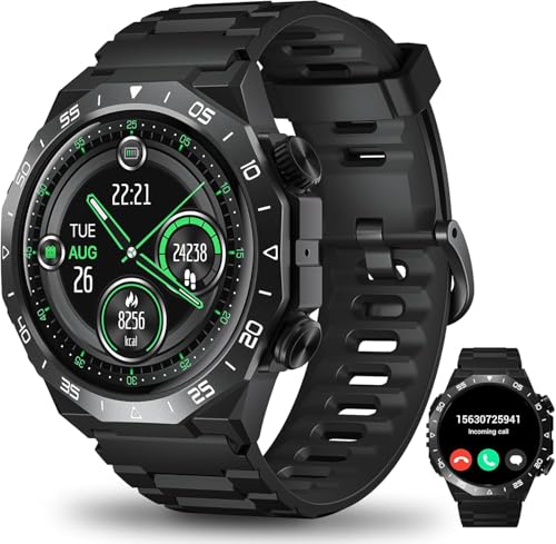 Smartwatch Herren Damen, 1.39" HD Touch Fitnessuhr mit Telefonfunktion, Herzfrequenz SpO2 Schlafmonitor Schrittzähler, IP68 Wasserdicht Sportuhr mit 112+ Sportmodi Fitness Tracker, für iOS Android von HOIFA