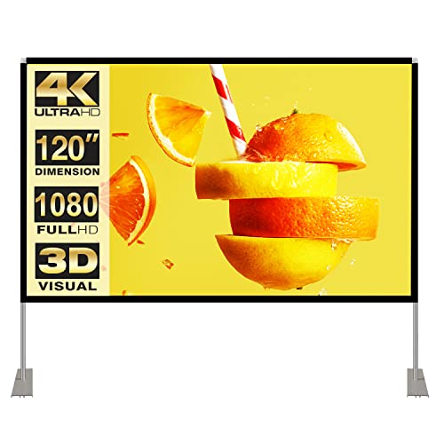 Projektionsleinwand mit Ständer, 120 Zoll, 16:9 HD 4K Außen- und Innenprojektionsleinwand für Heimkino, schnell zusammenklappbare 3D-Projektionsleinwand mit Ständerbeinen und Tragetasche Projektionsleinwand mit Ständer, 120 Zoll, 16:9 HD 4K Außen- und Innenprojektionsleinwand für Heimkino, schnell zusammenklappbare 3D-Projektionsleinwand mit Ständerbeinen und Tragetasche von HOIN