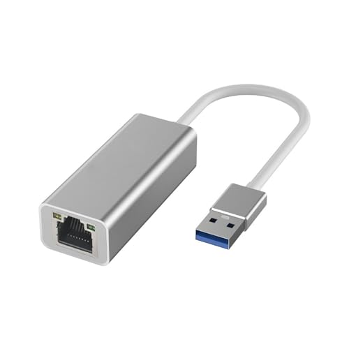 HOJIOESRD Laptop Typ C zu Netzwerk Ports, Nahtloser Gigabit Ethernet Zugriff und Unterstützung für mehrere Systeme ohne Treiber, USB (silbrig) von HOJIOESRD