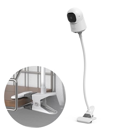 HOLACA Clip Mount for eufy Indoor Cam C210/C220 E30 Stand Bracket with 1/4 Threaded Hole Holder for Crib Nursery Pillars (White) von HOLACA