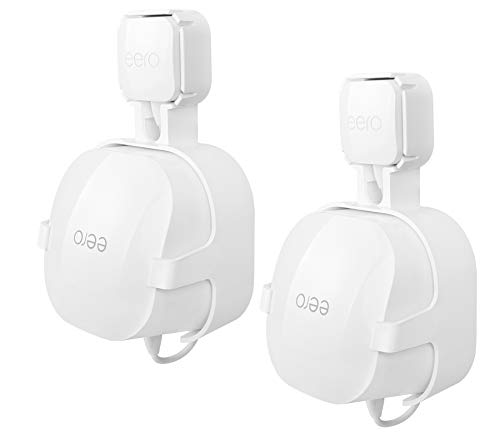 HOLACA Outlet Wandhalterung für Eero 6 Dual-Band Mesh Wi-Fi 6 Router, platzsparende Halterung, einfach zu bewegen, Kabel-Management für Eero 6 ohne Kabelsalat und Schrauben (2 Stück) von HOLACA