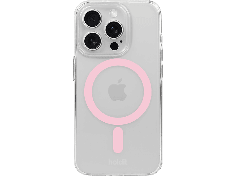 HOLDIT MagSafe Case, Backcover, Apple, iPhone 15 Pro, Pink/Transparent von HOLDIT