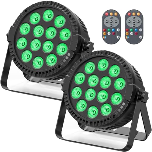 2PC LED Par Strahler 14*6W LED Bühnenlicht Partylicht RGBW DMX512 4-in-1 Par Licht mit Fernbedienung,Discolicht Scheinwerfer Beleuchtung Par LED Licht für Stage DJ Party Show Bar Halloween Weihnachten von HOLDLAMP