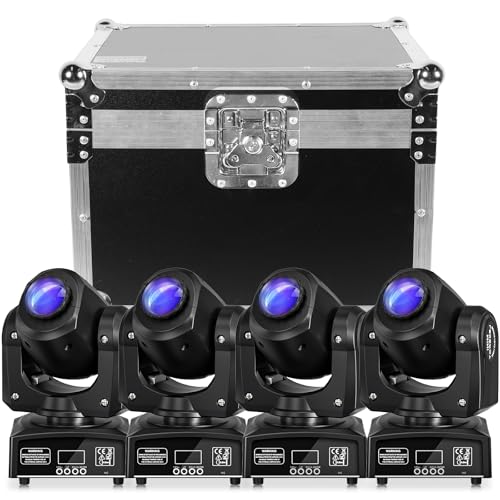 4 PCS Moving Head LED Bühnenlicht mit 1 Flightcase Beam dmx512 Partylichter Wash Spot Licht Lampe 8 Muster Lichteffekt für Bar Party Halloween Weihnachten Hochzeit Disco Kinder 4 PCS Moving Head LED Bühnenlicht mit 1 Flightcase Beam dmx512 Partylichter Wash Spot Licht Lampe 8 Muster Lichteffekt für Bar Party Halloween Weihnachten Hochzeit Disco Kinder von HOLDLAMP