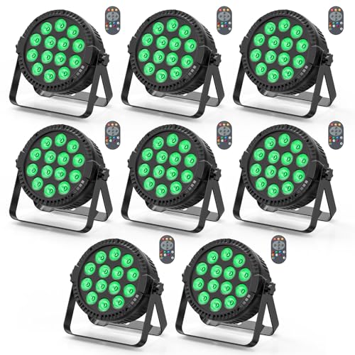 8pcs LED Par Strahler 14 LED Bühnenlicht Partylicht RGBW DMX512 4-in-1 Par Licht mit Fernbedienung,Discolicht Scheinwerfer Beleuchtung Par LED Licht für Stage DJ Party Show Bar Halloween Weihnachten von HOLDLAMP