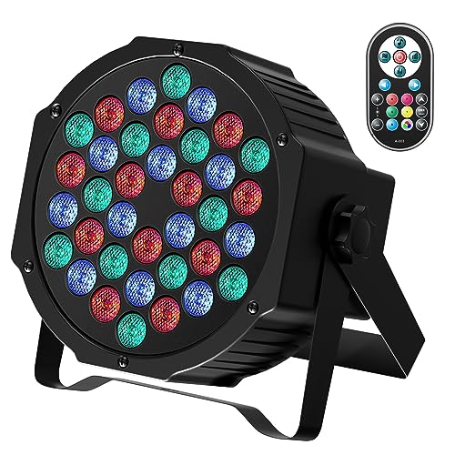 HOLDLAMP 36 LED Par Scheinwerfer Bühnenlicht, RGB LED Par Strahler Party Lichter mit Fernbedienung DMX512 Discolicht für Bar DJ Show Disco Geburtstag Halloween Weihnachten von HOLDLAMP