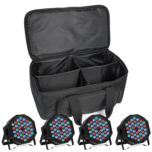 HOLDLAMP 4 Stücke Par Licht Bühnenlicht mit PVC Bag, RGB 36 LED Par mit Fernbedienung, Scheinwerfer DMX 7CH für Bar DJ Disco Geburtstag Party Halloween Weihnachten von HOLDLAMP