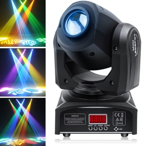 HOLDLAMP Moving Head LED Bühnenlicht Beam DMX512 Partylichter Wash Spot Licht Lampe 8 Muster Lichteffekt für Bar Party Halloween Weihnachten Hochzeit Disco Kinder - 1 PC von HOLDLAMP