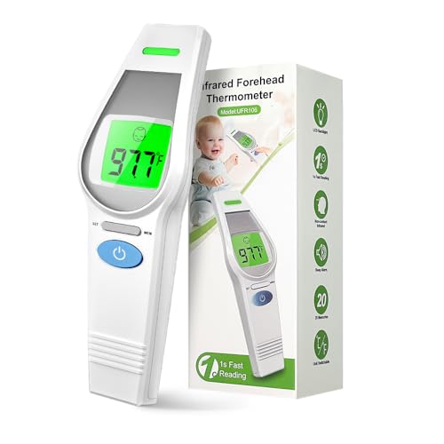 Fieberthermometer für Kinder Erwachsene,HOLFENRY Fieberthermometer Kontaktlos infrarot-thermometer mit LCD Display,Digital Fieberthermometer baby Stirnthermometer messen Körper Lebensmittel und Umwelt von HOLFENRY