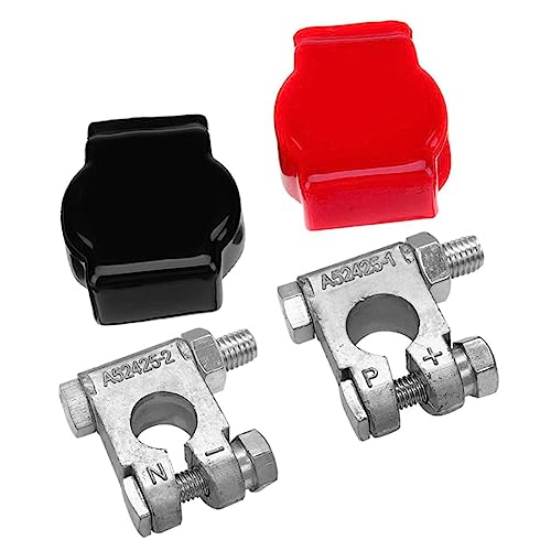 HOLIDYOYO 1Satz Auto Batterie Terminal Post Mit Klemmen Und Abdeckungen Hochleitfähig Für Auto Lkw Rv Boot Einfach Zu Installieren Sicher Und Langlebig von HOLIDYOYO