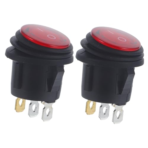 HOLIDYOYO 2Stücke Kippschalter Wasserdichter Pin Toggle Switch Mit Indikator Für Fahrzeuge Und Elektronische Geräte Einfache Installation Vielseitig Einsetzbar von HOLIDYOYO