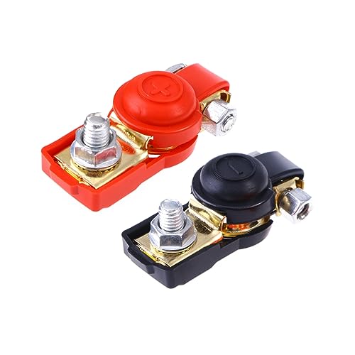 HOLIDYOYO Auto Batterie Terminal Klemmen Mit Isolierabdeckungen Verstellbare Bleifreie Anschlüsse Für Fahrzeuge Korrosionsbeständig Für Autos Boote von HOLIDYOYO