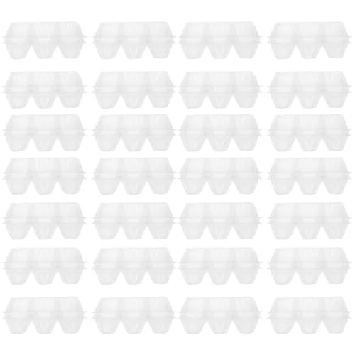 HOLIDYOYO Durchsichtige Eierkartons Aus Kunststoff 50 Stück 6 Zellen Eierkisten Wachteleihalter Stapelbare Eierablagen Flaches Tablett Eierkarton Für Familienweide-Hühnerfarm von HOLIDYOYO