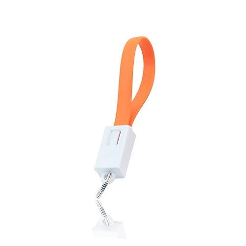 HOLIDYOYO Micro USB Kabel mit Schlüsselring Tragbares Ladekabel für Kompatibel mit Praktisch Immer Orange von HOLIDYOYO