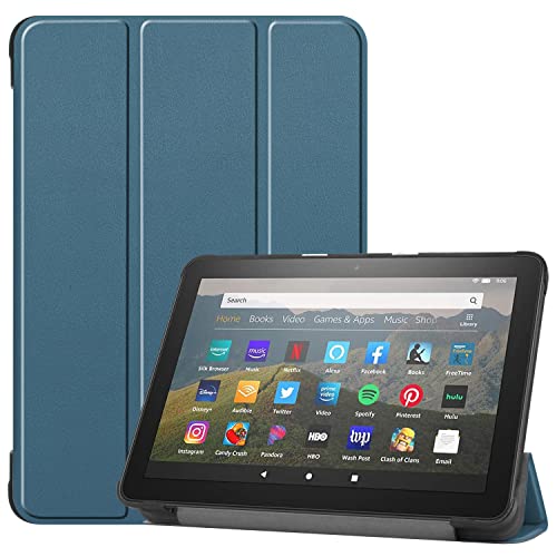 HOLOA Tablet-Hülle für alle neuen ＨＤ 8 & ＨＤ 8 Plus (nur kompatibel mit 8 "10 Generation, 2020 Release)- Smart Stand Protective Case Ultra Light mit Auto Sleep Wake (Peacock Blue) von HOLOA