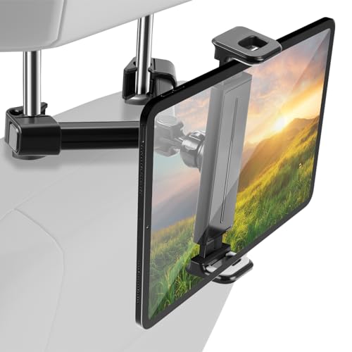 HOLULO Tablet Halterung Auto, Ipad Halterung Auto-Ausziehbare KFZ Tablethalterungen Auto,Universal 360° Tablet Halter Kopfstütze für 4-12.9”Geräte, iPad Pro 12.9/11/Air/Mini,Samsung Tab,Switch,Schwarz von HOLULO