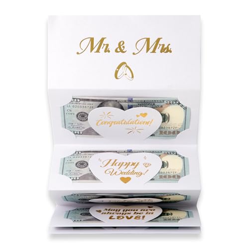 HOMANGA Hochzeit Geldkarte, Hochzeitskarte für Bargeld Geschenke, Hochzeit Geldhalter, Hochzeitskarten für Braut und Bräutigam (Mr. & Mrs.) von HOMANGA