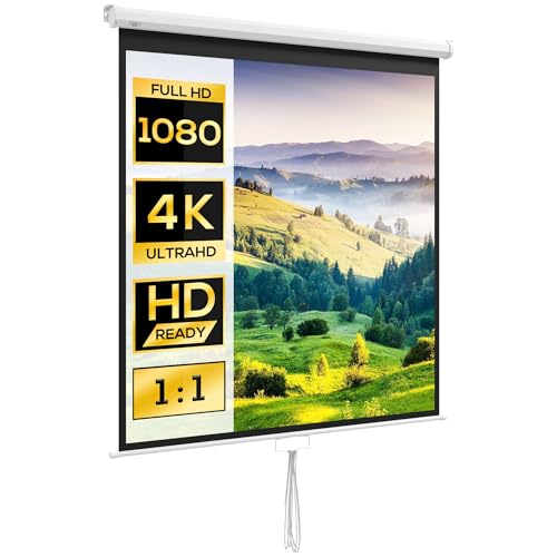HOMCOM 85-Zoll-Projektionsleinwand, Beamer-Leinwand, für Heimkino, 1:1 4K HD, Wand- oder Deckenbefestigung, 181 x 8 x 138 cm, weiß HOMCOM 85-Zoll-Projektionsleinwand, Beamer-Leinwand, für Heimkino, 1:1 4K HD, Wand- oder Deckenbefestigung, 181 x 8 x 138 cm, weiß von HOMCOM