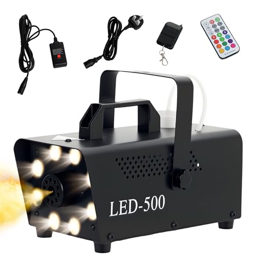 HOMCOM Nebelmaschine 450W Rauchmaschine mit 13 farbigen LED Lichtern und RGB Effekt, Nebel Maschine mit 2 kabelgebundenen und Funkfernbedienungen für Hochzeiten, Halloween, Weihnachten und Bühnenshows HOMCOM Nebelmaschine 450W Rauchmaschine mit 13 farbigen LED Lichtern und RGB Effekt, Nebel Maschine mit 2 kabelgebundenen und Funkfernbedienungen für Hochzeiten, Halloween, Weihnachten und Bühnenshows von HOMCOM