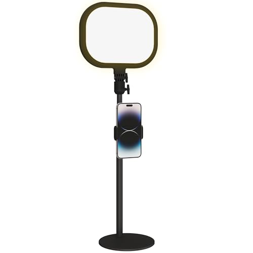 HOMCOM Tischlampe Tischleuchte mit Telefonhalterung, 5 Farbmodi & 10 Helligkeitsstufen Videolicht Videokonferenz Licht mit Memory-Funktion für Wohnzimmer, Schlafzimmer Metall, Schwarz HOMCOM Tischlampe Tischleuchte mit Telefonhalterung, 5 Farbmodi & 10 Helligkeitsstufen Videolicht Videokonferenz Licht mit Memory-Funktion für Wohnzimmer, Schlafzimmer Metall, Schwarz von HOMCOM