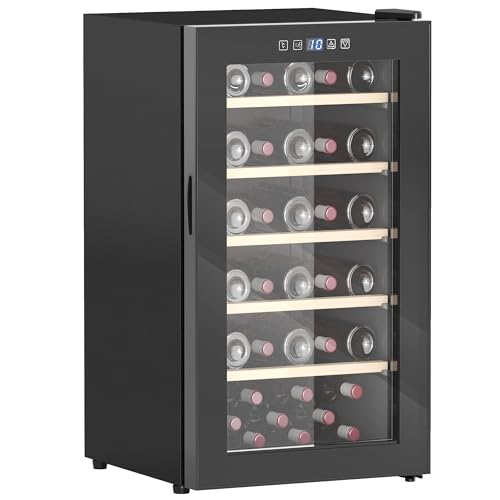 HOMCOM Weinkühlschrank, 91 L Getränkekühlschrank für 41 Flaschen, Weinklimaschrank, Flaschenkühlschrank mit Innenbeleuchtung, Touch, 5-20°C, Schwarz HOMCOM Weinkühlschrank, 91 L Getränkekühlschrank für 41 Flaschen, Weinklimaschrank, Flaschenkühlschrank mit Innenbeleuchtung, Touch, 5-20°C, Schwarz von HOMCOM