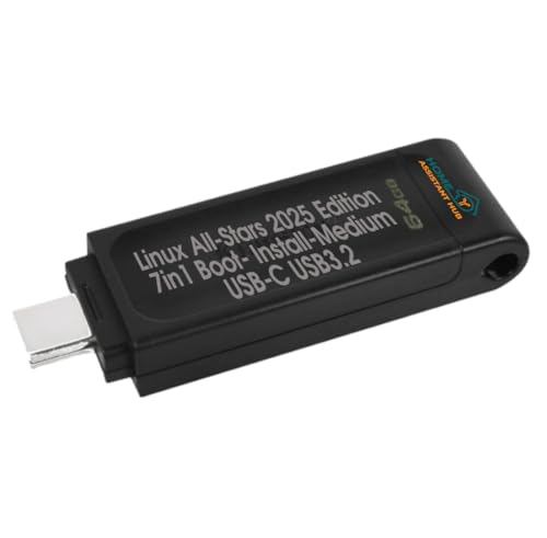 HOME ASSISTANT HUB Linux All-Stars Boot & Install-Medium - USB 3.2 USB-C Stick (Multiboot mit 7 Linux-Distributionen) von HOME ASSISTANT HUB