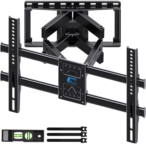 HOME VISION Vollbewegliche TV-Wandhalterung für 81,3 - 214,3 cm (32 - 85 Zoll) flache/gebogene Fernseher, zwei Gelenkarme mit Schwenk-Neigungsstufe, 59,9 kg Kapazität, passend für 40,6 cm große Bolzen von HOME VISION