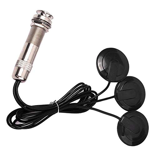 Gitarren Ton Abnehmer Piezo Mikrofon Tonabnehmer 3 Ton Abnehmer System für Akustische 6,35Mm Buchse (Schwarz) von HOMEDEK