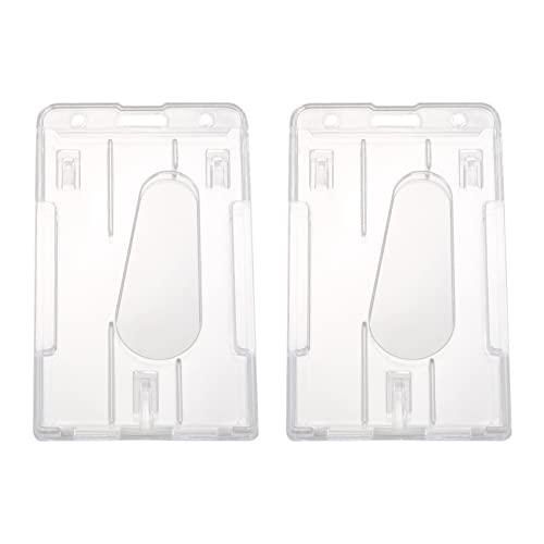 HOMEDEK 2X Vertikaler Hartplastik-Ausweishalter Double Card Id Multi Transparent 10X6cm von HOMEDEK