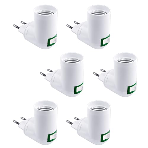 6 Stück E27 Lampenfassung Steckdose mit Schalter 180° Drehung Einstellbar Lampenhalter EU Stecker Steckdosenlampe für Küchenlampe Wandlampe Leuchtmittel LED 6 Stück E27 Lampenfassung Steckdose mit Schalter 180° Drehung Einstellbar Lampenhalter EU Stecker Steckdosenlampe für Küchenlampe Wandlampe Leuchtmittel LED von HOMEJOY