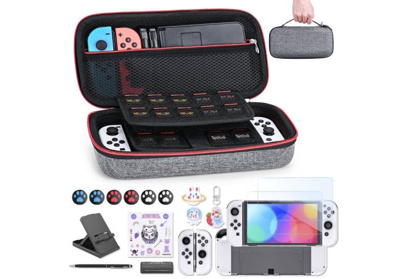 HOMELIVE Nintendo-Schutzhülle Switch Tasche für NS Switch OLED - innoAura 18 in 1 von HOMELIVE