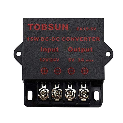 HOMELYLIFE DC 12V 24V auf 5V Spannungswandler 3A 15W Step Down Wandler Transformator Netzteil Regler Voltage Reducer Converter für Auto Motor PKW LKW Kfz von HOMELYLIFE