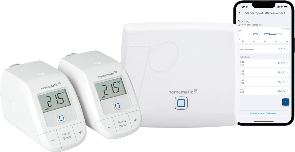 HMIP HAP-ETRV-B2 - Access Point + 2x Heizkörperthermostat - basic von HOMEMATIC IP
