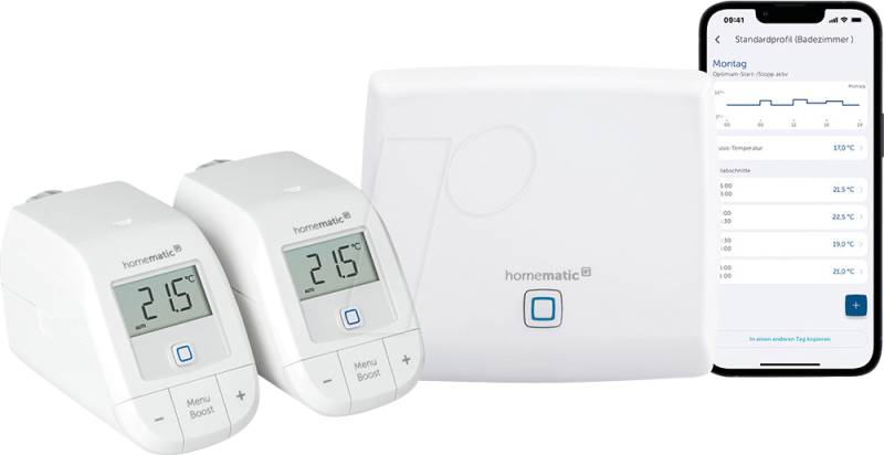 HMIP HAP-ETRV-B2 - Access Point + 2x Heizkörperthermostat - basic von HOMEMATIC IP