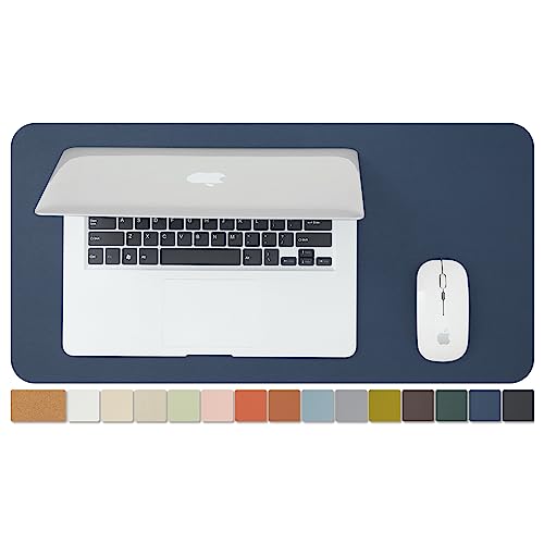 Kompakte Kork Schreibtischunterlage - Kleine doppelseitige Schreibtischauflage für Büro und Zuhause - Als große Mausunterlage und kleine Schreibtischmatten auf Schreibtischen（Dunkelblau、60cmx30cm） von HOMIEAZICOZI