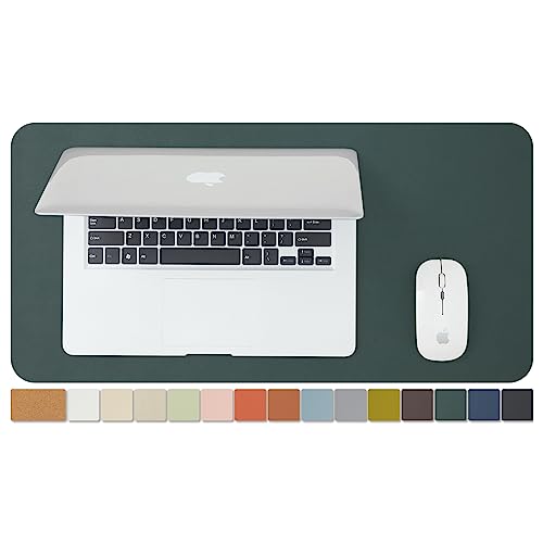 Kompakte Kork Schreibtischunterlage - Kleine doppelseitige Schreibtischauflage für Büro und Zuhause - Als große Mausunterlage und kleine Schreibtischmatten auf Schreibtischen（Dunkelgrün、60cmx30cm） von HOMIEAZICOZI