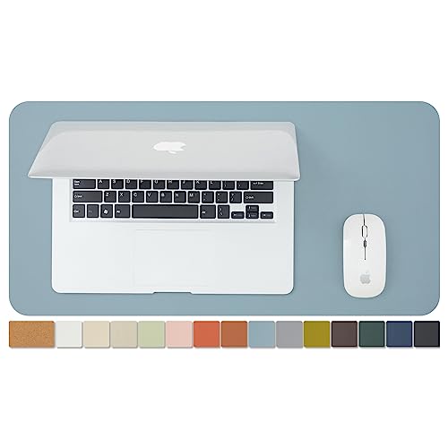 Kompakte Kork Schreibtischunterlage - Kleine doppelseitige Schreibtischauflage für Büro und Zuhause - Als große Mausunterlage und kleine Schreibtischmatten auf Schreibtischen（Hellblau、60cmx30cm） von HOMIEAZICOZI