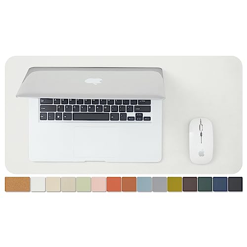 Kompakte Kork Schreibtischunterlage - Kleine doppelseitige Schreibtischauflage für Büro und Zuhause - Als große Mausunterlage und kleine Schreibtischmatten auf Schreibtischen（Weiß、60cmx30cm） von HOMIEAZICOZI