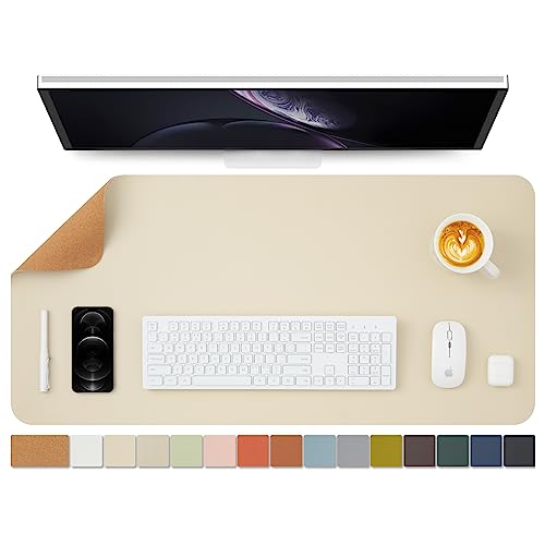 Kork Schreibtischunterlage - Doppelseitige Schreibtischauflage für Büro und Zuhause - Als große Mausunterlage und Schreibtischmatten auf Schreibtischen（Aprikose、90cmx43cm） von HOMIEAZICOZI