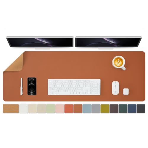 Kork Schreibtischunterlage - Doppelseitige Schreibtischauflage für Büro und Zuhause - Als große Mausunterlage und Schreibtischmatten auf Schreibtischen（Braun、120cmx43cm） von HOMIEAZICOZI