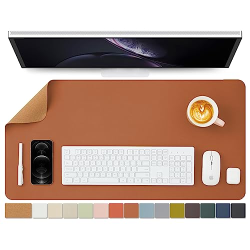 Kork Schreibtischunterlage - Doppelseitige Schreibtischauflage für Büro und Zuhause - Als große Mausunterlage und Schreibtischmatten auf Schreibtischen（Braun、80cmx40cm） von HOMIEAZICOZI