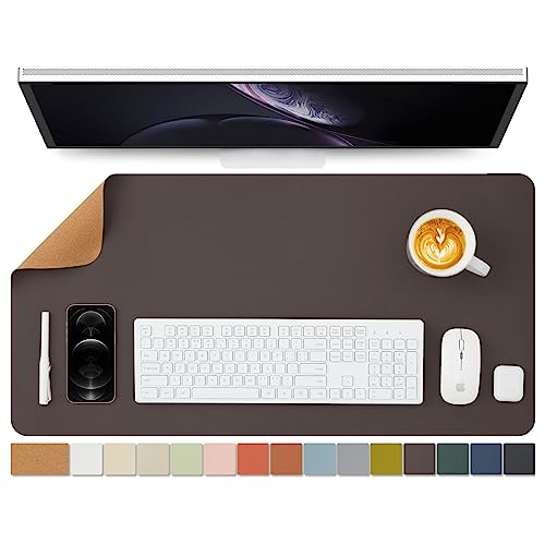 Kork Schreibtischunterlage - Doppelseitige Schreibtischauflage für Büro und Zuhause - Als große Mausunterlage und Schreibtischmatten auf Schreibtischen（Kaffee、80cmx40cm） von HOMIEAZICOZI