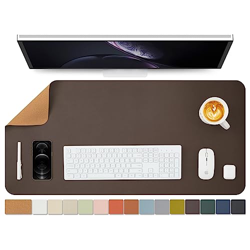 Kork Schreibtischunterlage - Doppelseitige Schreibtischauflage für Büro und Zuhause - Als große Mausunterlage und Schreibtischmatten auf Schreibtischen（Kaffee、90cmx43cm） von HOMIEAZICOZI