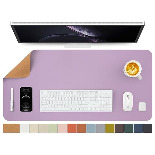 Kork Schreibtischunterlage - Doppelseitige Schreibtischauflage für Büro und Zuhause - Als große Mausunterlage und Schreibtischmatten auf Schreibtischen（Lila、90cmx43cm） von HOMIEAZICOZI