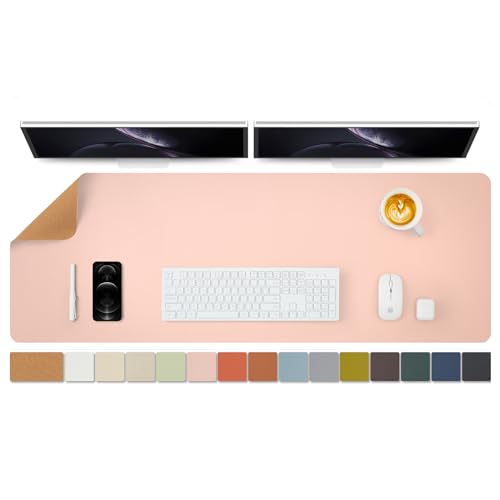 Kork Schreibtischunterlage - Doppelseitige Schreibtischauflage für Büro und Zuhause - Als große Mausunterlage und Schreibtischmatten auf Schreibtischen（Rosa、120cmx43cm） von HOMIEAZICOZI