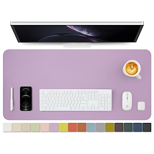 Leder-Schreibtischunterlage – rutschfeste PU-Schreibtischunterlage und Mauspads für Büro und Zuhause – Schreibtisch-Organisation und Zubehör (Lila,90cmx 43cm) von HOMIEAZICOZI